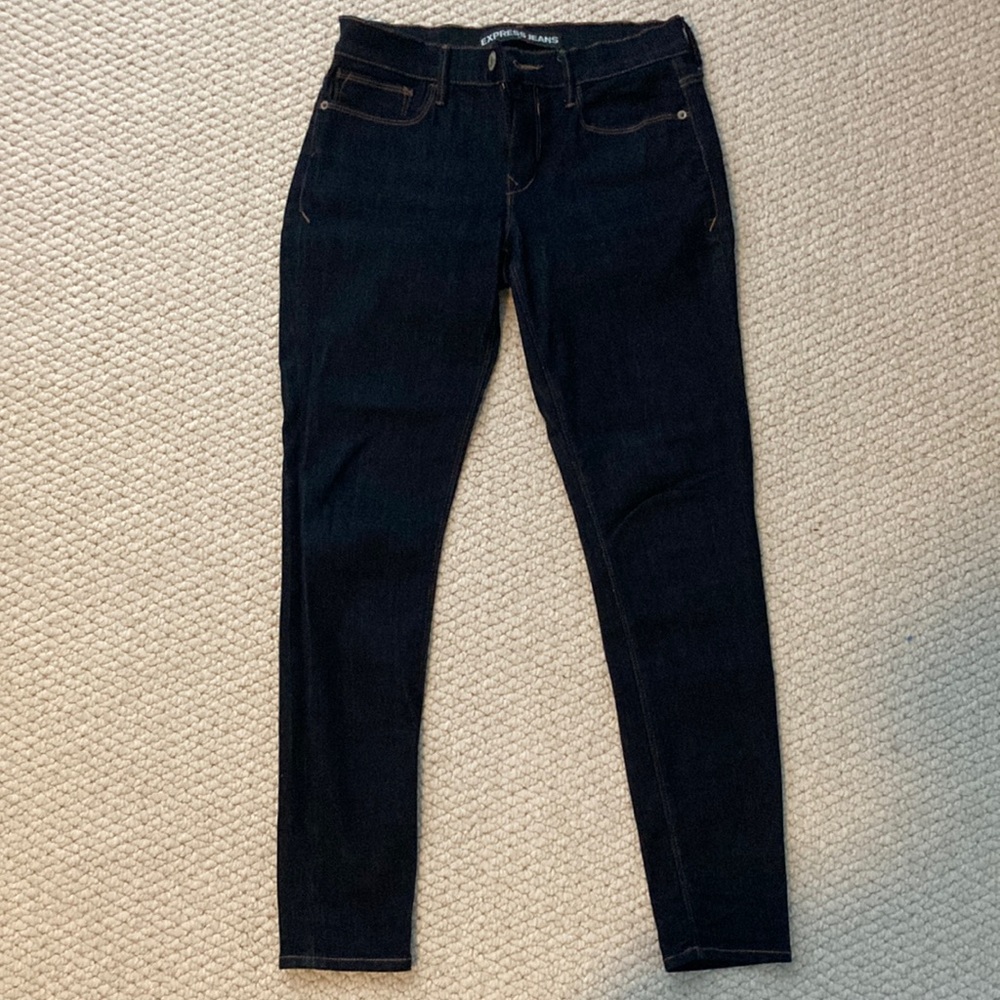 Express Mid Rise Dark Wash Jean Leggings